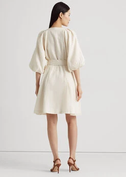 Robe Ceinturée à Manches Ballons En Lin 9 Robe Ceinturée à Manches Ballons En Lin -Pas Cher T-Shirts Hauts Magasin s7 1484361 alternate3