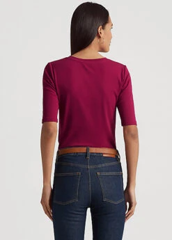 T-shirt à Lacets En Coton Stretch -Pas Cher T-Shirts Hauts Magasin s7 1484486 alternate3