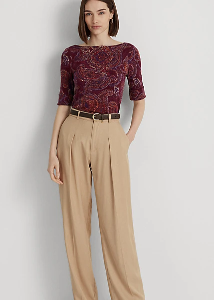 Haut Encolure Bateau à Motif Cachemire 3 Haut Encolure Bateau à Motif Cachemire – Image 3