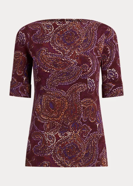 Haut Encolure Bateau à Motif Cachemire 2 Haut Encolure Bateau à Motif Cachemire – Image 2