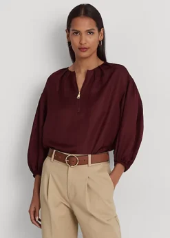 Blouse à Effet Blousant En Shantung