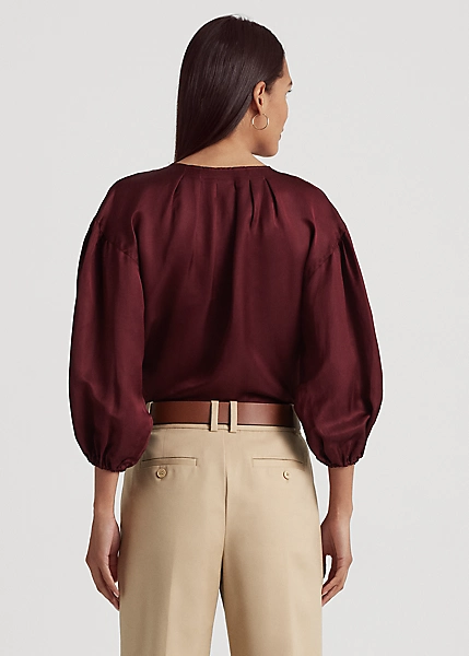 Blouse à Effet Blousant En Shantung 4 Blouse à Effet Blousant En Shantung – Image 4