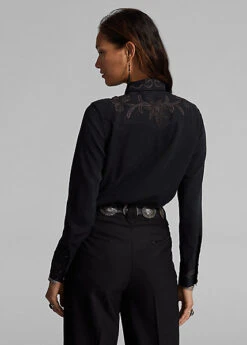 Chemise Western En Sergé à Soutaches -Pas Cher T-Shirts Hauts Magasin s7 1485144 alternate3