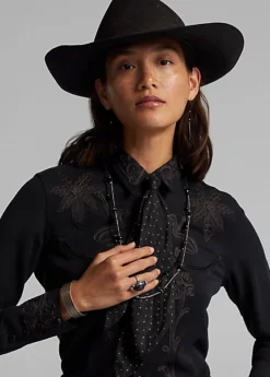 Chemise Western En Sergé à Soutaches -Pas Cher T-Shirts Hauts Magasin s7 1485144 alternate4