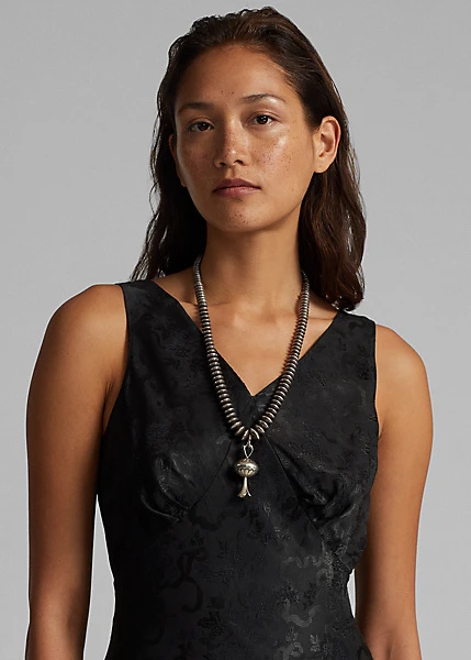 Robe Du Soir Coupée En Biais En Jacquard 5 Robe Du Soir Coupée En Biais En Jacquard – Image 5