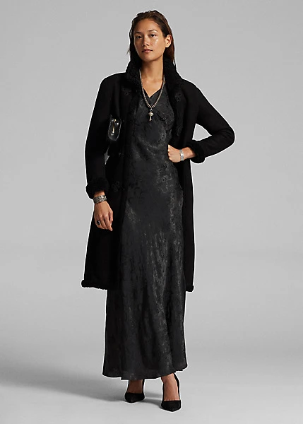 Robe Du Soir Coupée En Biais En Jacquard 6 Robe Du Soir Coupée En Biais En Jacquard – Image 6