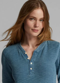 T-shirt Col Tunisien Coton Nid Abeilles -Pas Cher T-Shirts Hauts Magasin s7 1485151 alternate4