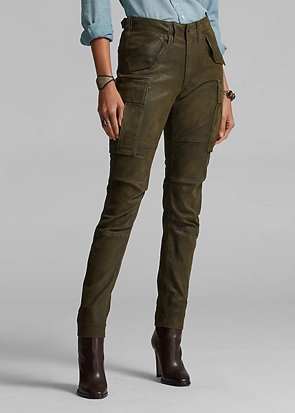 Pantalon Cargo Skinny En Daim 3 Pantalon Cargo Skinny En Daim – Image 3