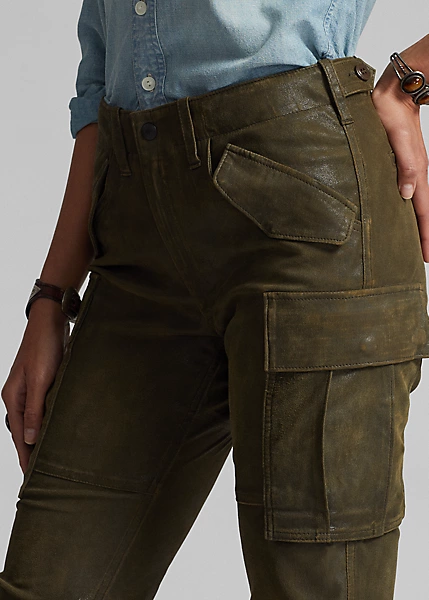 Pantalon Cargo Skinny En Daim 5 Pantalon Cargo Skinny En Daim – Image 5