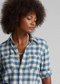 Chemise écossaise En Lin Et Coton -Pas Cher T-Shirts Hauts Magasin s7 1485179 alternate4