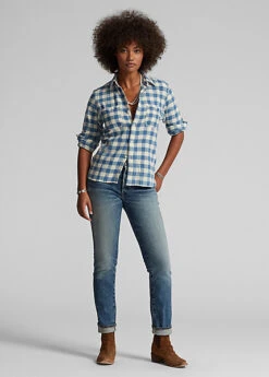 Chemise écossaise En Lin Et Coton -Pas Cher T-Shirts Hauts Magasin s7 1485179 alternate5