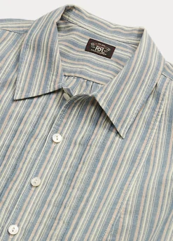 Chemisier Plissé à Motif Rayé En Coton -Pas Cher T-Shirts Hauts Magasin s7 1485182 alternate16