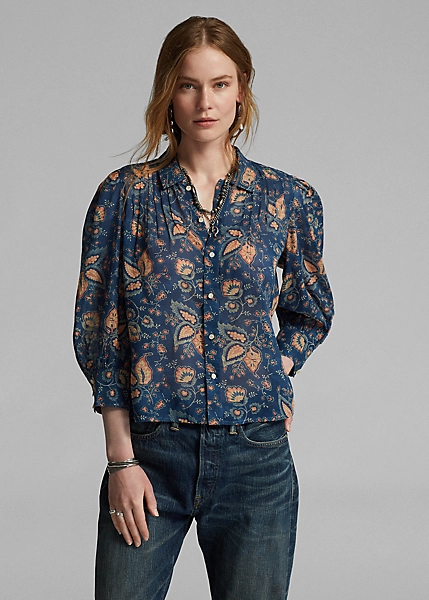 Chemisier Fleuri Plis Piqués Voile Coton 2 Chemisier Fleuri Plis Piqués Voile Coton – Image 2