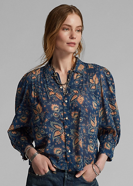 Chemisier Fleuri Plis Piqués Voile Coton 6 Chemisier Fleuri Plis Piqués Voile Coton – Image 6