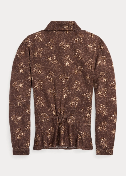 Chemisier Fleuri à Basque En Satinette 6 Chemisier Fleuri à Basque En Satinette – Image 6