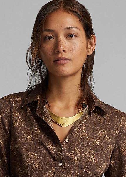 Chemisier Fleuri à Basque En Satinette 5 Chemisier Fleuri à Basque En Satinette – Image 5