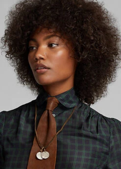 Blouse écossaise Liens Au Dos En Soie -Pas Cher T-Shirts Hauts Magasin s7 1485186 alternate4