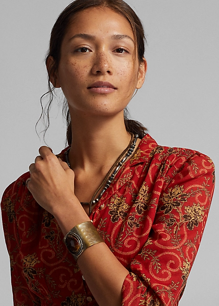 Robe En Coton Fleuri Coupée En Biais 5 Robe En Coton Fleuri Coupée En Biais – Image 5