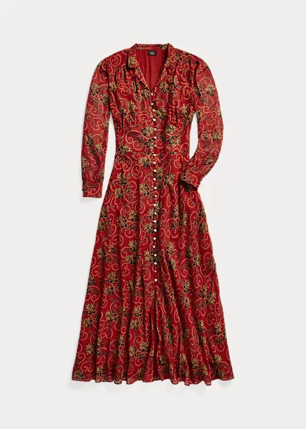 Robe En Coton Fleuri Coupée En Biais 1 Robe En Coton Fleuri Coupée En Biais