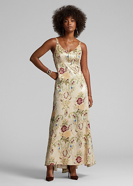 Robe Fleurie Jacquard De Soie 2 Robe Fleurie Jacquard De Soie – Image 2