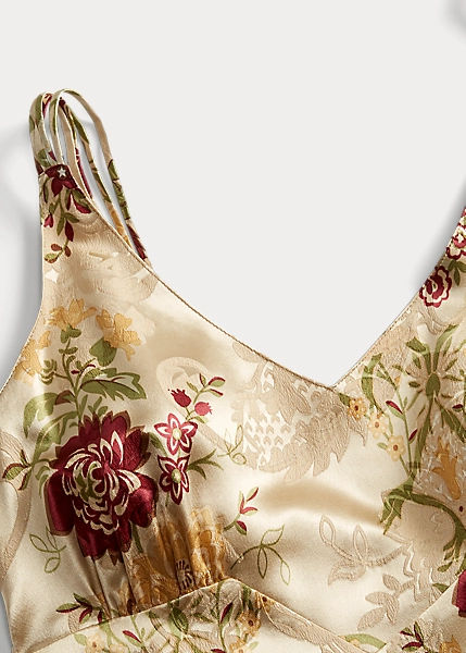 Robe Fleurie Jacquard De Soie 8 Robe Fleurie Jacquard De Soie – Image 8