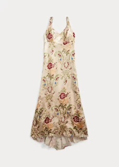 Robe Fleurie Jacquard De Soie