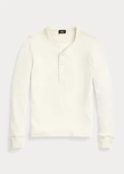 T-shirt à Col Tunisien Coton Gaufré