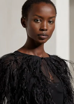 Chemisier Kerenza Mousseline Et Autruche -Pas Cher T-Shirts Hauts Magasin s7 1489606 alternate4