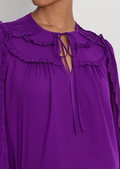 Chemisier Lavallière Volanté Georgette -Pas Cher T-Shirts Hauts Magasin s7 1493470 alternate4