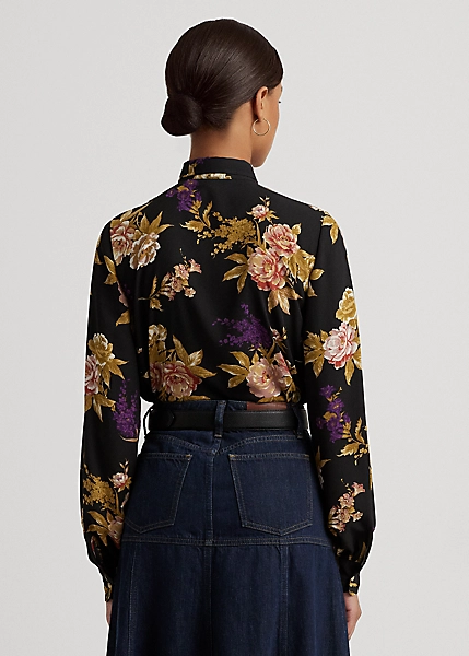 Chemise Fleurie Volantée En Georgette 4 Chemise Fleurie Volantée En Georgette – Image 4