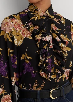 Chemise Fleurie Volantée En Georgette 9 Chemise Fleurie Volantée En Georgette -Pas Cher T-Shirts Hauts Magasin s7 1493479 alternate4