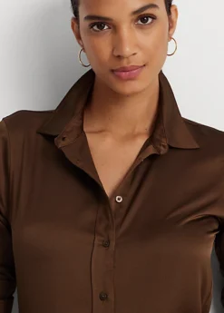 Chemise En Charmeuse De Satin 9 Chemise En Charmeuse De Satin -Pas Cher T-Shirts Hauts Magasin s7 1493515 alternate4