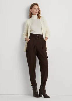Pantalon Cargo Ceinturé En Jersey Ponte