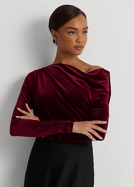 Haut Asymétrique Plissé En Velours 1 Haut Asymétrique Plissé En Velours