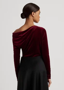 Haut Asymétrique Plissé En Velours 8 Haut Asymétrique Plissé En Velours -Pas Cher T-Shirts Hauts Magasin s7 1493541 alternate3