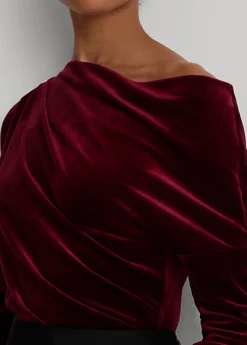 Haut Asymétrique Plissé En Velours 9 Haut Asymétrique Plissé En Velours -Pas Cher T-Shirts Hauts Magasin s7 1493541 alternate4