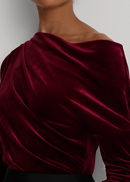 Haut Asymétrique Plissé En Velours 5 Haut Asymétrique Plissé En Velours – Image 5