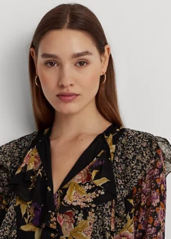 Blouse Bordure Volantée En Georgette -Pas Cher T-Shirts Hauts Magasin s7 1493617 alternate4