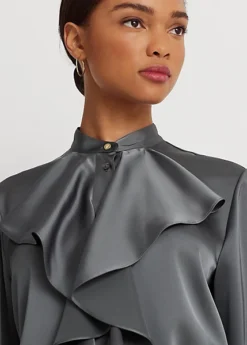 Chemise Volantée En Charmeuse De Satin -Pas Cher T-Shirts Hauts Magasin s7 1493622 alternate4