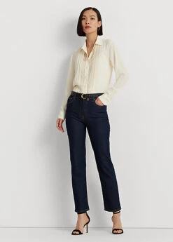 Chemise à Plis Piqués Dentelle Et Crêpe -Pas Cher T-Shirts Hauts Magasin s7 1493627 alternate1