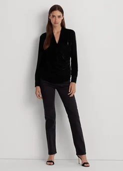 Chemisier Plissé Col En V Croisé Velours 7 Chemisier Plissé Col En V Croisé Velours -Pas Cher T-Shirts Hauts Magasin s7 1493630 alternate1