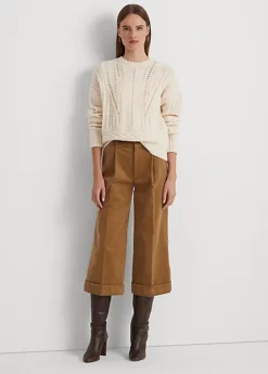 Jupe-culotte à Pinces Velours Côtelé