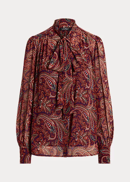 Chemisier Lavallière à Motif Georgette 2 Chemisier Lavallière à Motif Georgette – Image 2