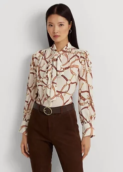 Chemise Lavallière Georgette à Motif