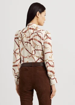 Chemise Lavallière Georgette à Motif 8 Chemise Lavallière Georgette à Motif -Pas Cher T-Shirts Hauts Magasin s7 1493679 alternate3