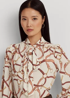 Chemise Lavallière Georgette à Motif 9 Chemise Lavallière Georgette à Motif -Pas Cher T-Shirts Hauts Magasin s7 1493679 alternate4