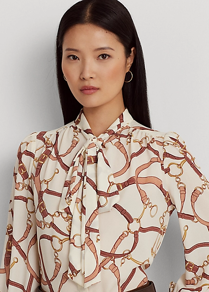 Chemise Lavallière Georgette à Motif 5 Chemise Lavallière Georgette à Motif – Image 5