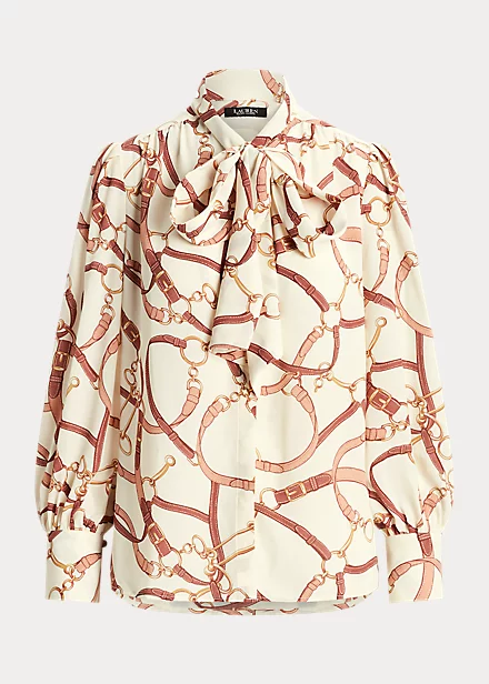 Chemise Lavallière Georgette à Motif 2 Chemise Lavallière Georgette à Motif – Image 2