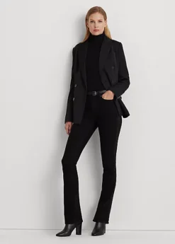 Jean Bootcut Taille Haute Rayé En Satin