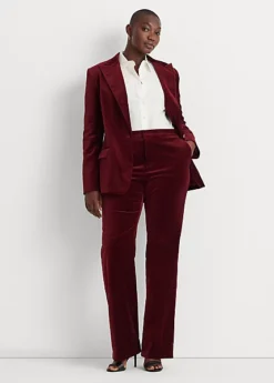 Pantalon Droit En Velours Stretch